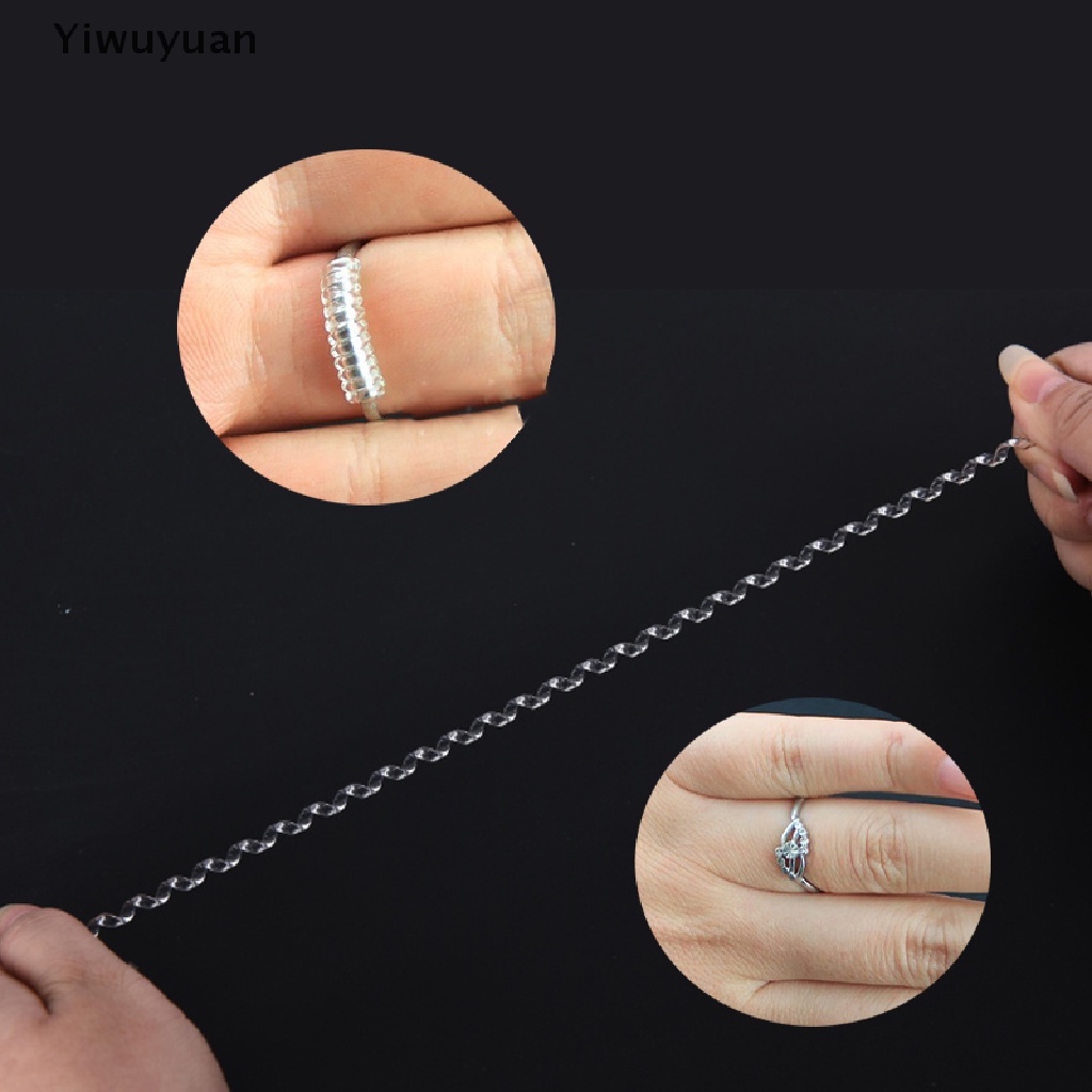 < Yiwuyuan > Bộ 5 Nhẫn Trang Sức Trong Suốt Dạng Xoắn Ốc Vô Hình Có Thể Điều Chỉnh Kích Thước