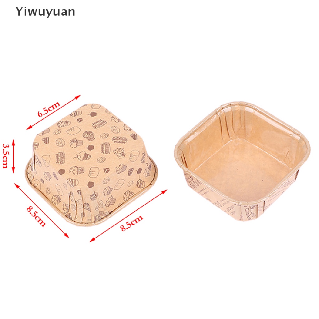 Bộ 50 Cốc Làm Bánh Cuộn Hình Vuông Bằng Vải Voan Chịu Nhiệt Độ Cao