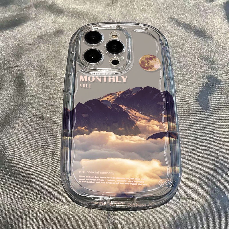 ✅Ốp Điện Thoại Mềm Trong Suốt Chống Sốc Hình Núi Tuyết Cho Apple Iphone 13 iPhone14xr / promax127 / 8p / 11