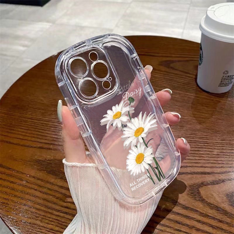 ✅Ốp Điện Thoại Mềm Trong Suốt Chống Sốc In Họa Tiết Hoa Cúc Cho Iphone 14 Promax 13127 / Xr Xs 118P