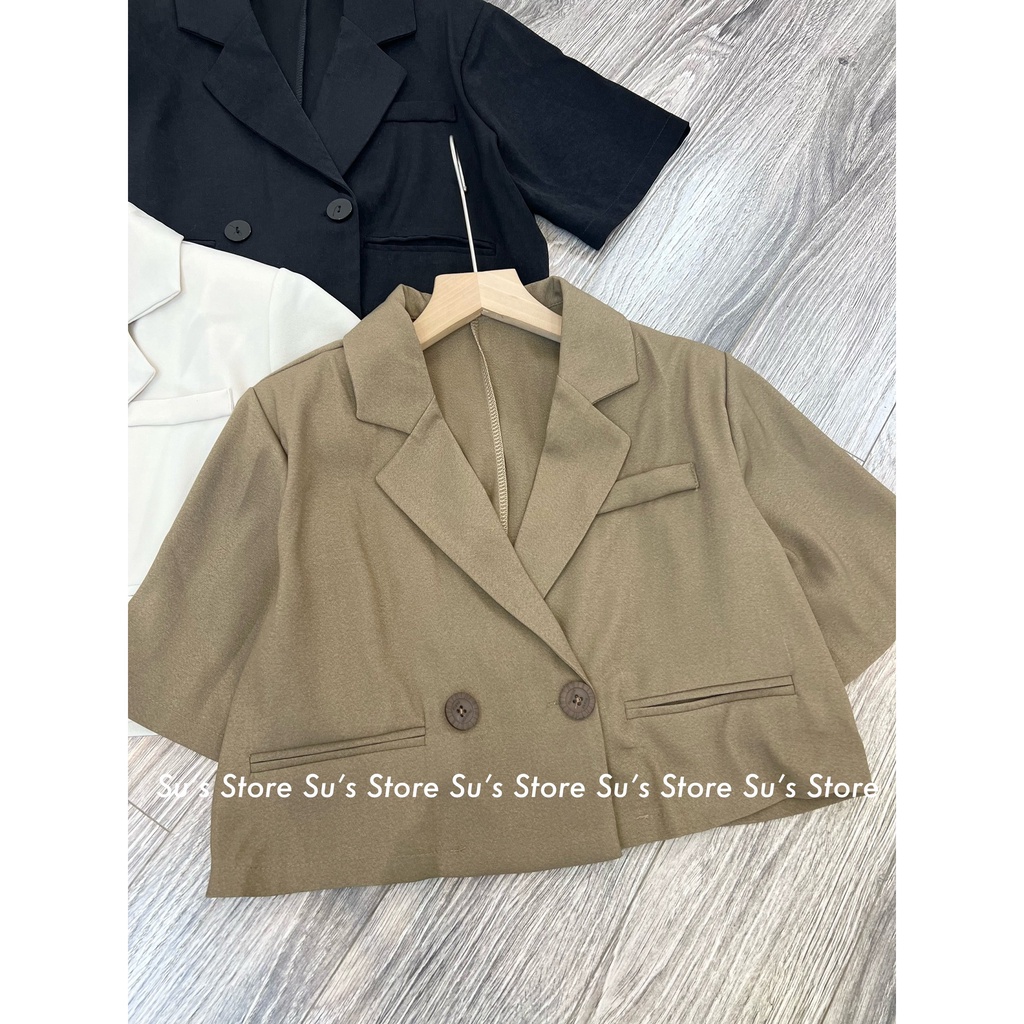 Áo blazer croptop đệm vai túi giả A2719 SUSTORE | BigBuy360 - bigbuy360.vn