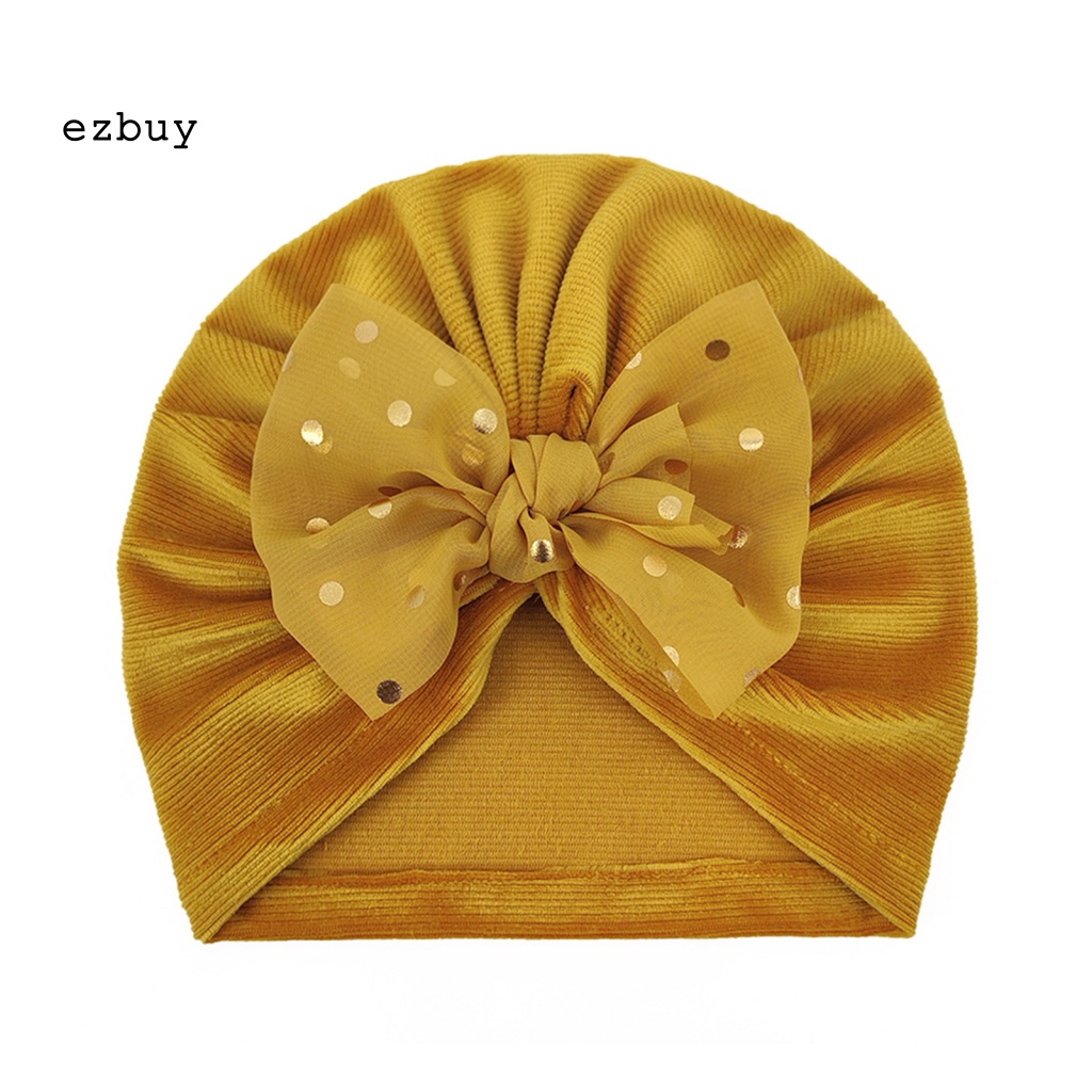 Mũ Trùm Đầu Vải Co Giãn Đính Nơ Xinh Xắn Cho Bé