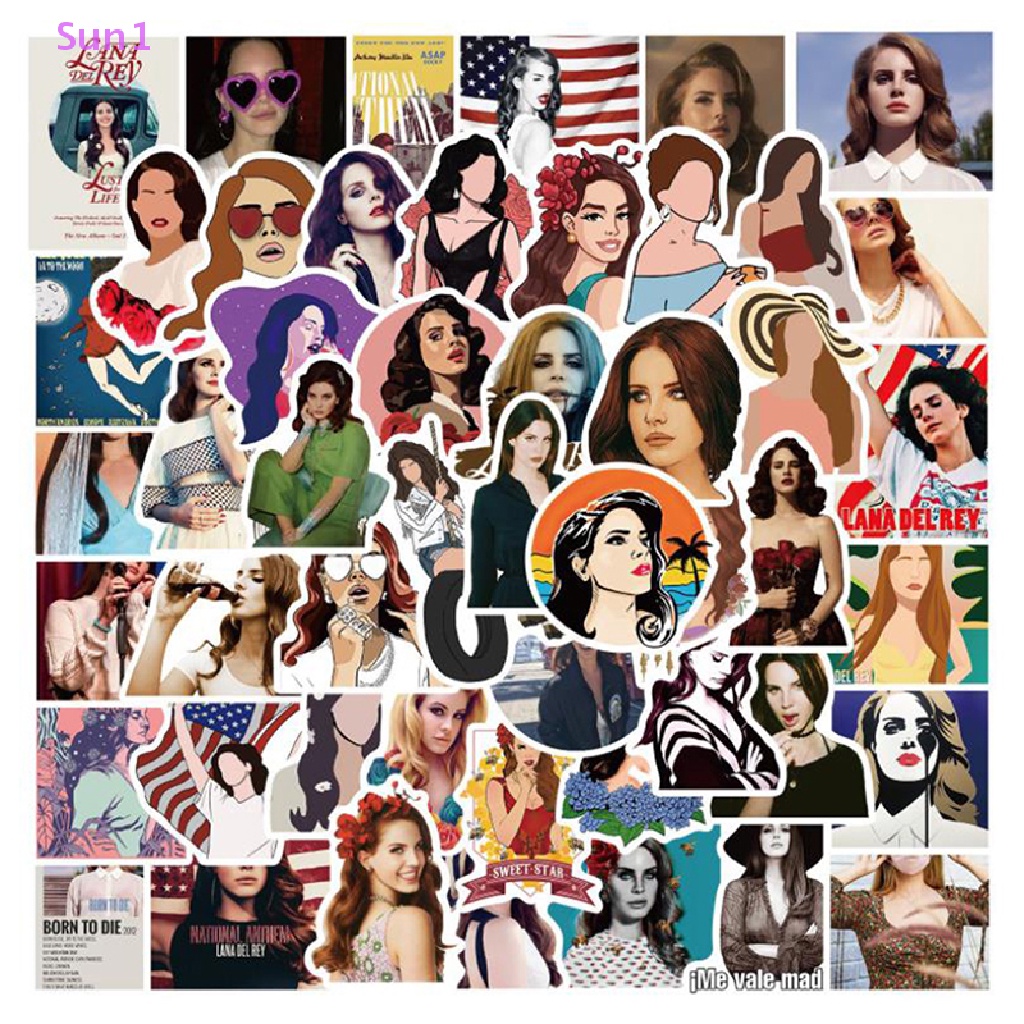 Set 50 Sticker Ca Sĩ Lana Del Rey Graffiti Dán Trang Trí Ván Trượt