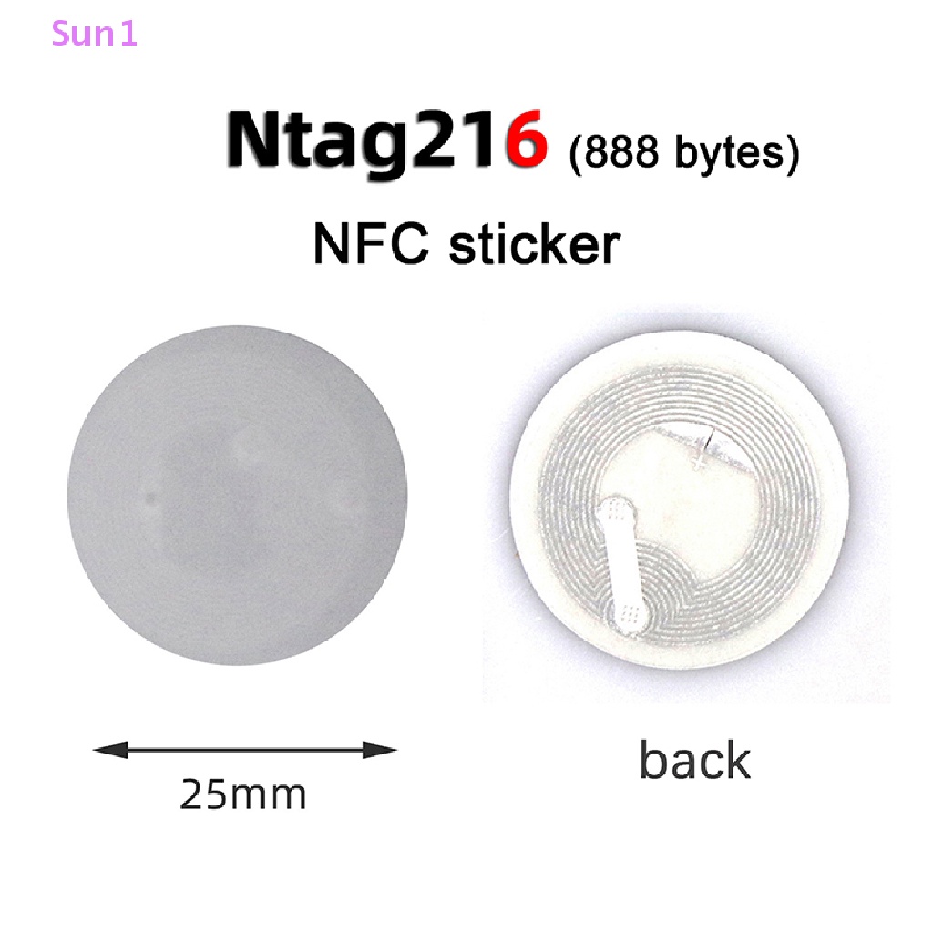 Set 5 Nhãn Dán NFC216 216 13.56Ghz Tương Thích Với Huawei Share Ios13 Tự Động Cắt Ngắn 25mm