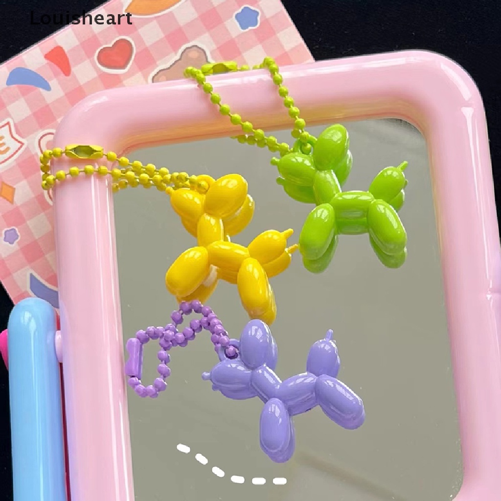 Móc Khóa Hình Chú Chó Và Bong Bóng Louisheart Mini Màu Kẹo Dễ Thương