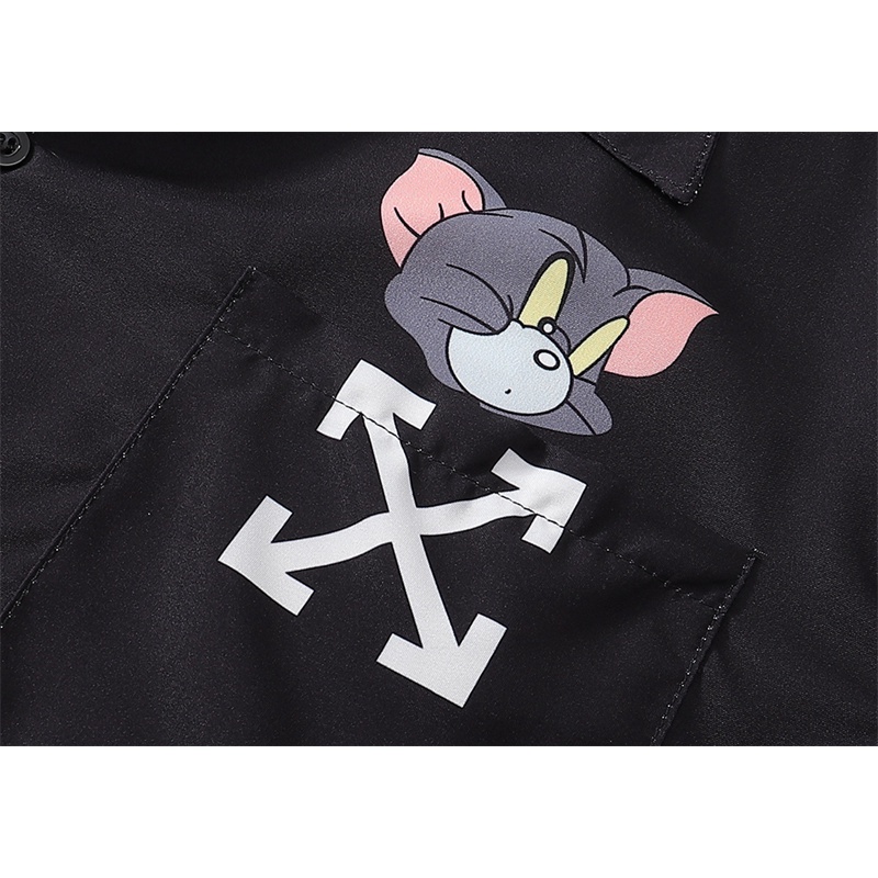 Áo Sơ Mi Tay Ngắn Plus Size In Hình Mèo Và Chuột Cho Nam Nữ