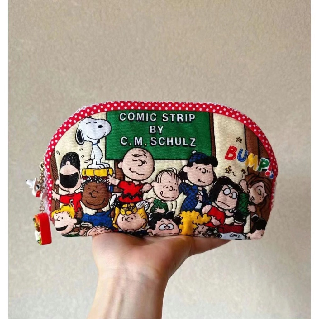 Túi Đựng Bút Chì / Mỹ Phẩm Sức Chứa Lớn In Họa Tiết Hoạt Hình Snoopy Dễ Thương