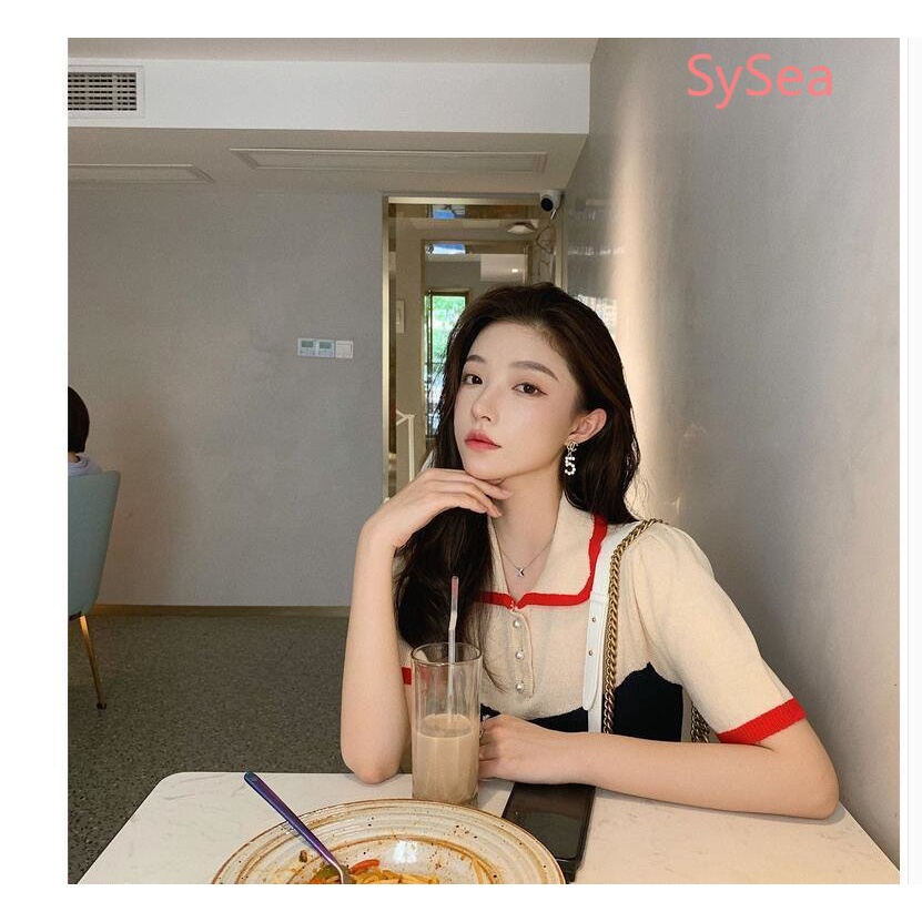 Áo Dệt Kim Lưng Cao Thời Trang Mùa Hè Hàn Quốc Cho Nữ