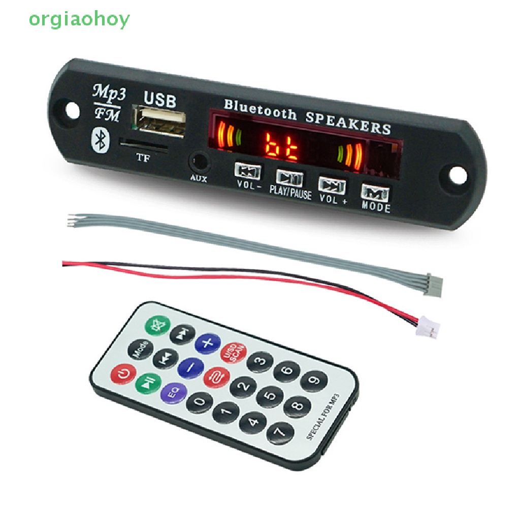 Bảng Mạch Giải Mã Âm Thanh MP3 WMA Bluetooth 5.0 9V-12V MP3 WMA USB TF FM Radio Màn Hình Màu Kèm Điều Khiển Từ Xa VN