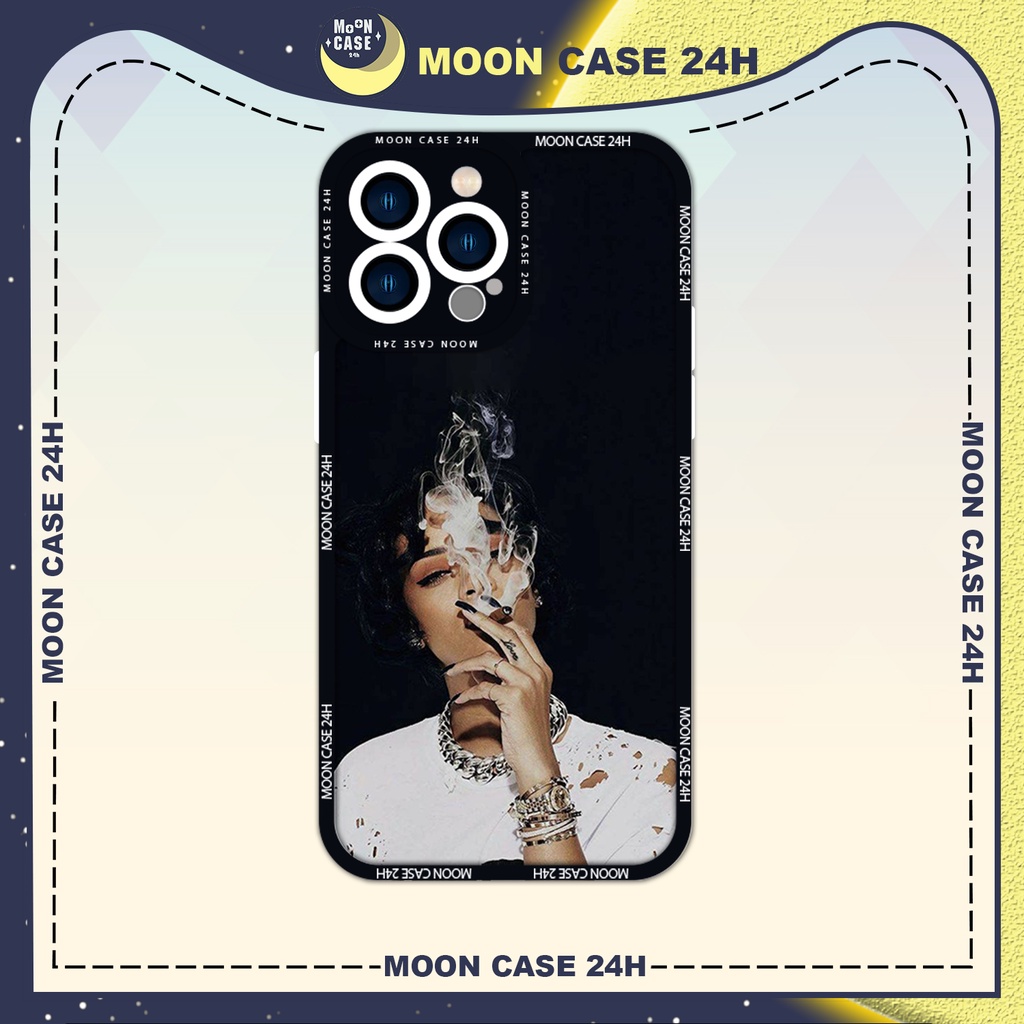Ốp lưng iphone MOON CASE 24H Ca Sĩ Rihanna Hút Thuốc ip 8/x/xs/xsmax/11/12/13/14pro/plus/promax