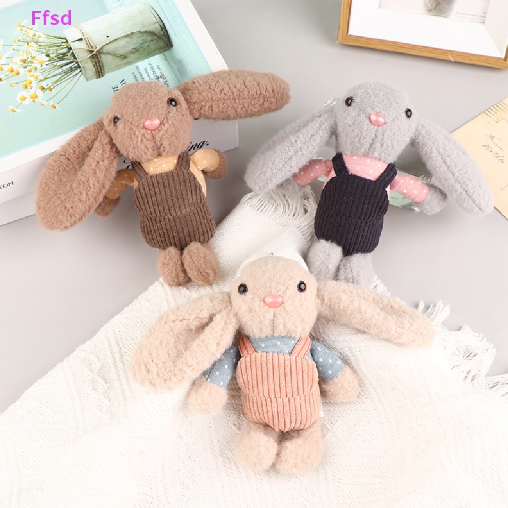 Búp Bê Thỏ Nhồi Bông Mềm Mại 16cm Treo Móc Khóa Trang Trí Túi Xách / Ly Nước