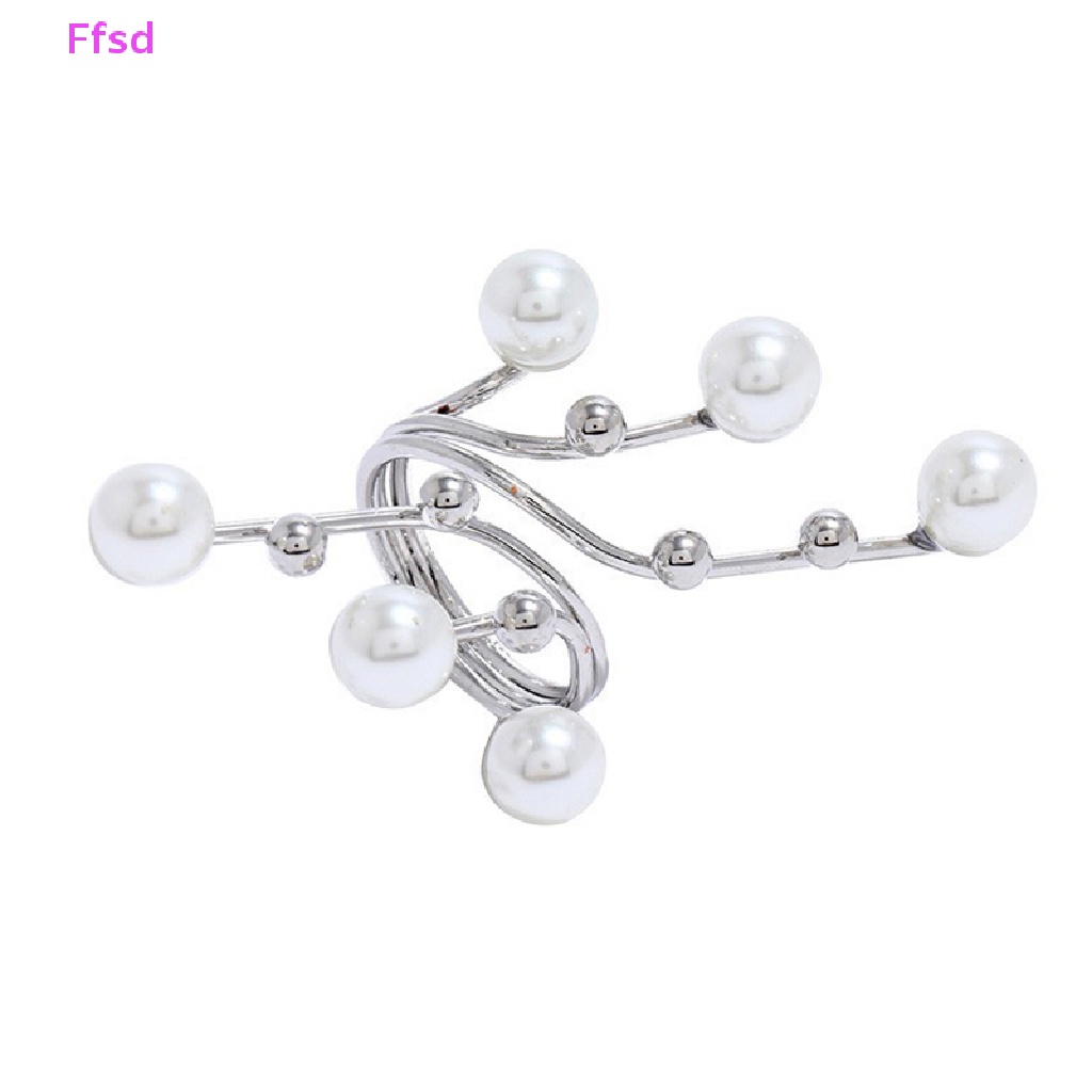 {Ffsd} Nhẫn Hai Lớp Đính Ngọc Trai Lớn Thanh Lịch Thời Trang Làm Quà Tặng Bán Chạy Cho Nữ