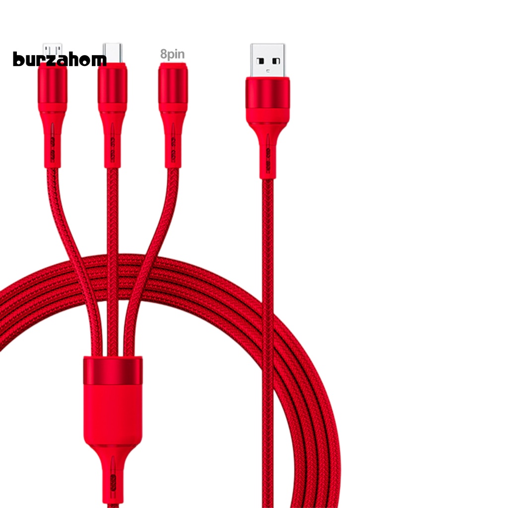 Cáp Sạc USB Bện Dây 3 Trong 1 Đa Năng Cho Điện Thoại Di Động