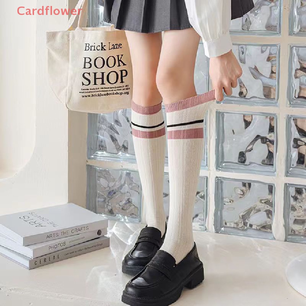 < Cardflower > Vớ Dài Qua Gối Mỏng Kẻ Sọc Nhiều Màu Sắc Ngọt Ngào Thoáng Khí Thoải Mái Mùa Hè Cho Nữ Sinh / Tiệc Sinh Viên / Tiệc Tùng Mới