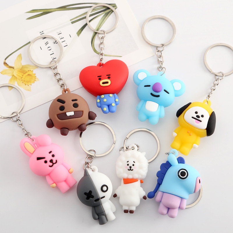 Móc Khóa Gắn Hình Nhân Vật Hoạt Hình Bt21 Kpop Bts Cook Mang Chimmy Tata Cook