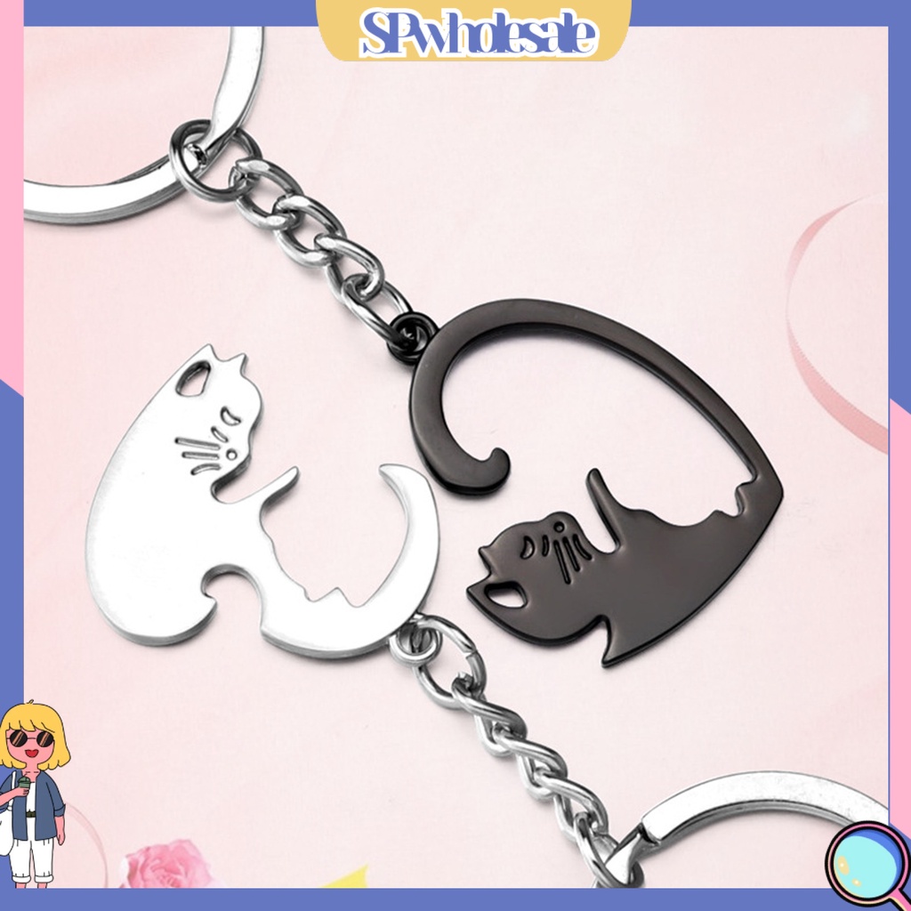 <SPwholesale> 2 Móc Khóa Hình Trái Tim Âm Dương Đa Năng