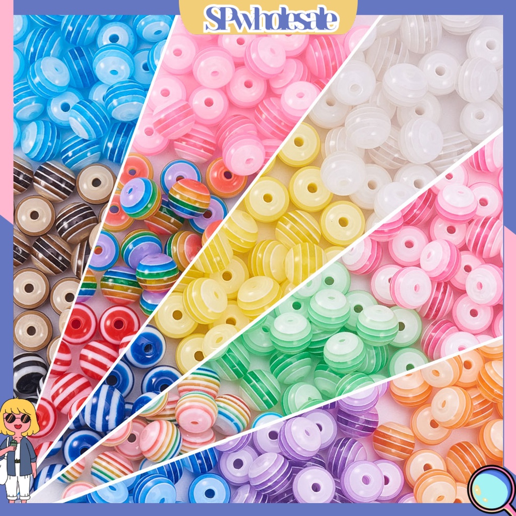 &lt;SPwholesale&gt; Túi 450 Hạt Xỏ Lỗ Tròn 8mm Nhiều Màu Tự Làm Trang Sức