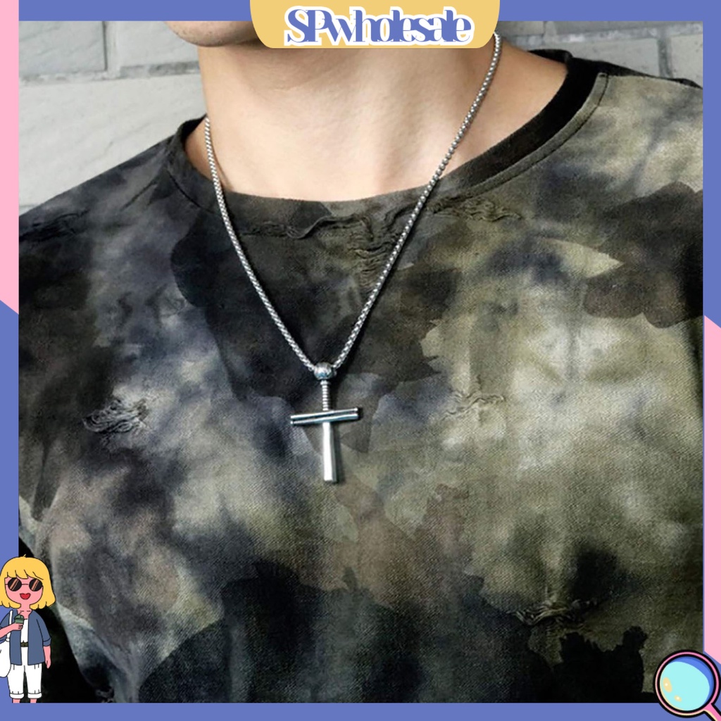 <SPwholesale> Vòng cổ Mặt Thánh Giá Chống Trầy Xước Trọng Lượng Nhẹ Giải Trí Hàng Ngày Cho Nam