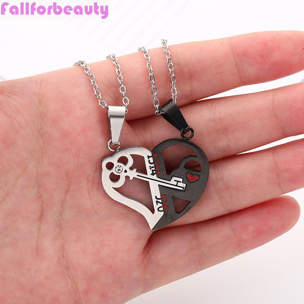 Bộ Vòng cổ Mặt Hình Trái Tim In Chữ I Love You Thời Trang Cho Cặp Đôi
