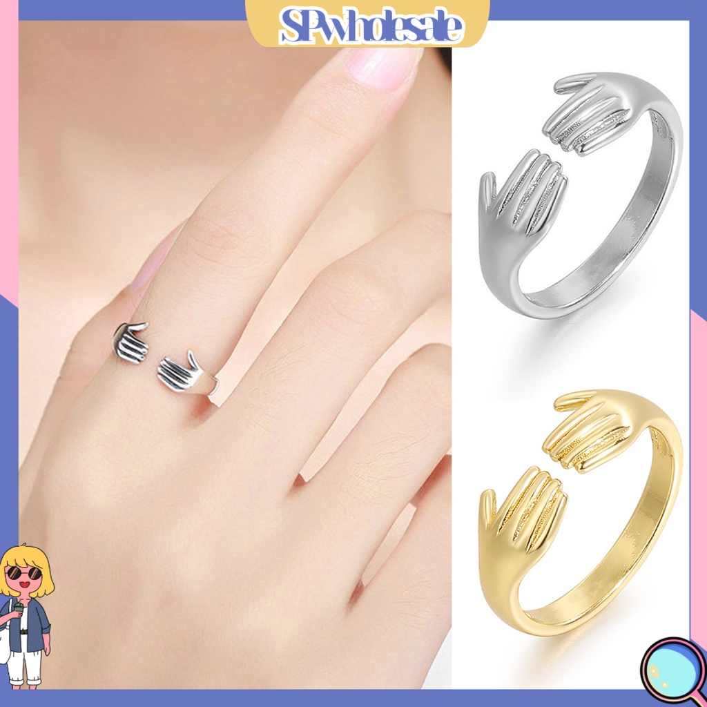 <SPwholesale> Nhẫn Hình Học Mạ Điện Mịn Màng Điều Chỉnh Được Trang Sức Quyến Rũ Cá Tính Retro Dành Cho Nữ