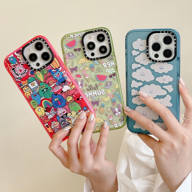 Ốp Điện Thoại Acrylic Cứng Hình Đám Mây Mùa Hè Cho iPhone 15 14 13 12 11 Pro Max Plus
