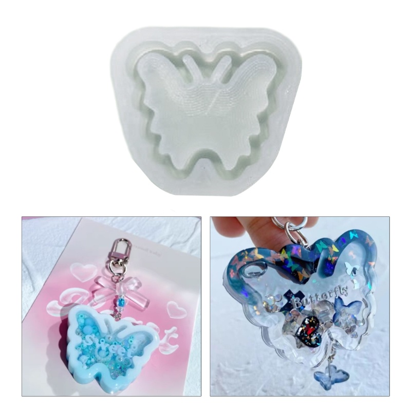 Sa Khuôn Silicone Làm Móc Khóa Hình Bươm Bướm Độc Đáo