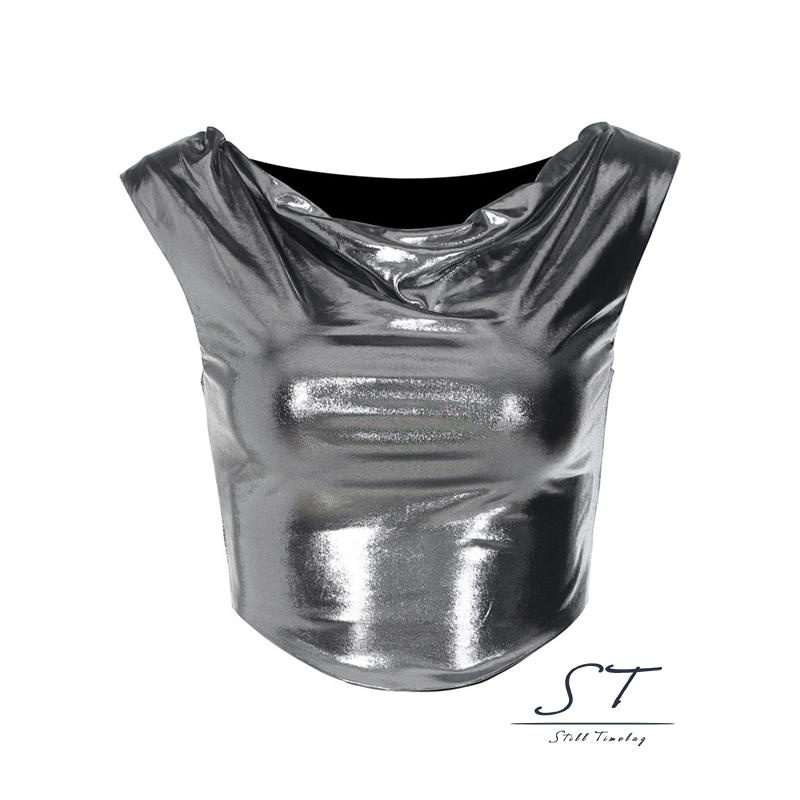 Áo Thun Không Tay Cổ Tròn Viền Cong Màu Trơn Thời Trang Mùa Hè CY03 Cho Nữ