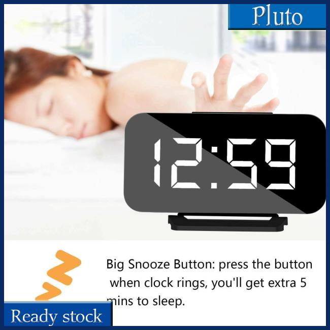 Mới Đồng Hồ Báo Thức Điện Tử 2 Cổng Sạc Usb Có Thể Điều Chỉnh Độ Sáng