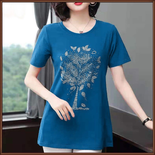 Áo Thun Tay Ngắn Cổ Tròn Màu Sắc Đơn Giản Cho Nữ