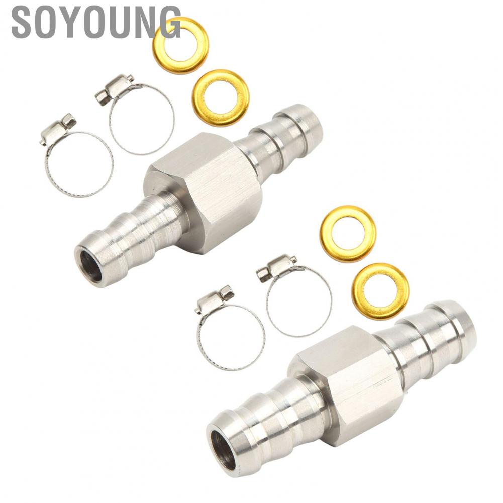 Soyoung Fuel Pressure Gauge Adapter  Easy Installation Line T Fitting 304 Stainless Steel 1/8‑27 NPT Port Leakage Proof for Gearboxes Coolant