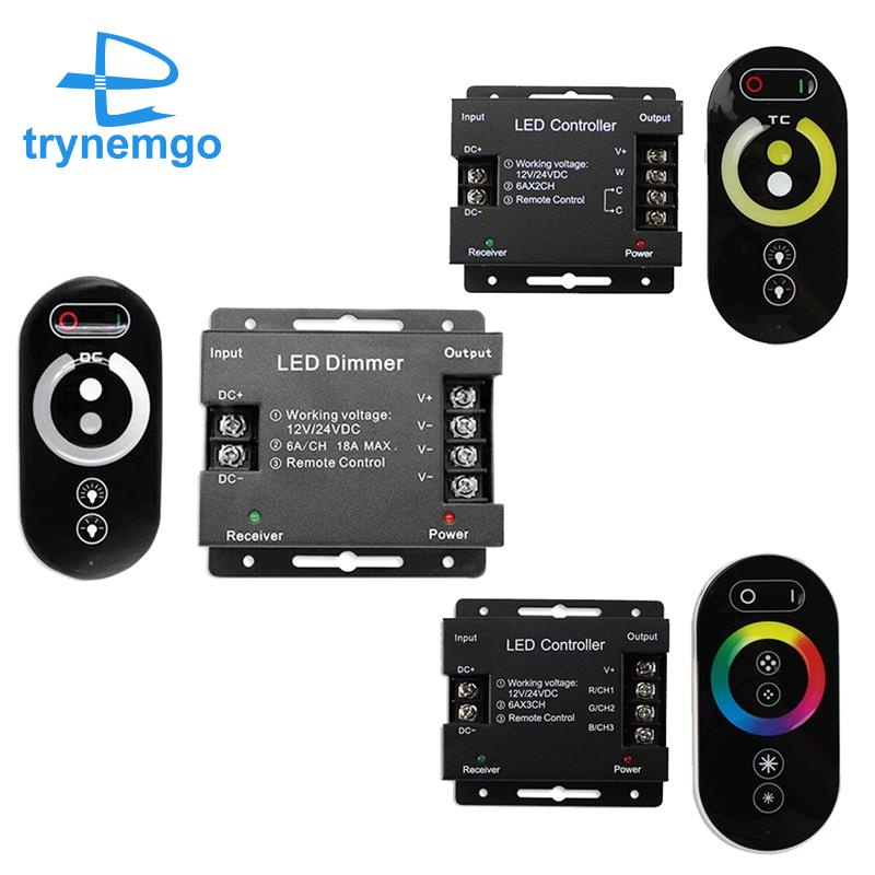 Bộ Điều Khiển Độ Sáng Đèn LED Dây DC12-24V RF Cho Băng Dính 5050