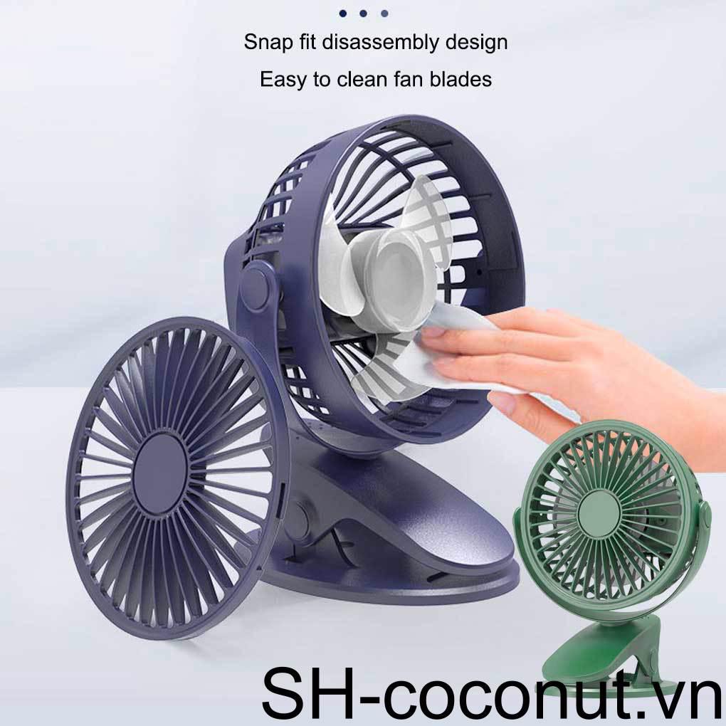Quạt Làm Mát Mini Dạng Kẹp Để Bàn Có Thể Điều Chỉnh Sạc Lại Bằng Cổng USB Dùng Cho Phòng Ngủ / Đi Du Lịch