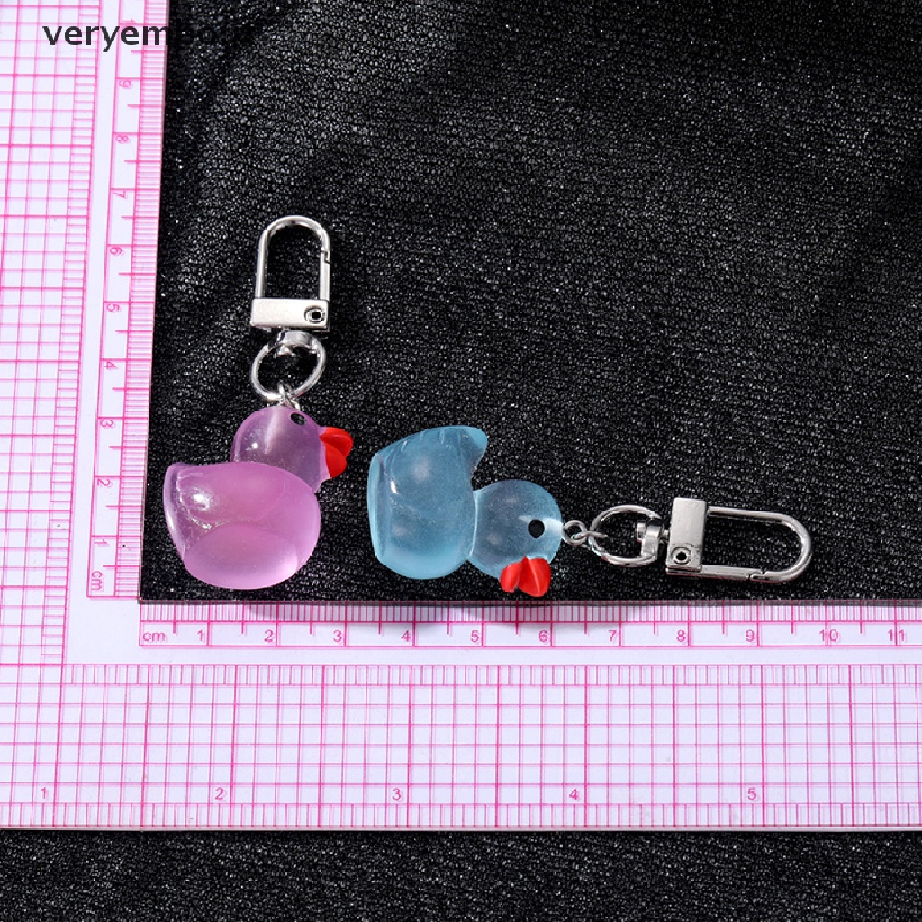 Móc Chìa Khóa Bằng Resin Trong Suốt Hình Vịt Vui Nhộn Sáng Tạo