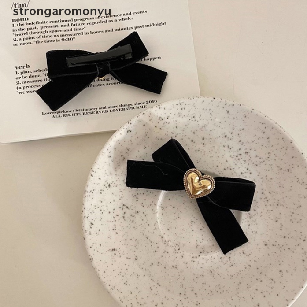 Dây Buộc Tóc Vải Nhung Đen Thắt Nơ Phong Cách Vintage Thanh Lịch Cho Nữ