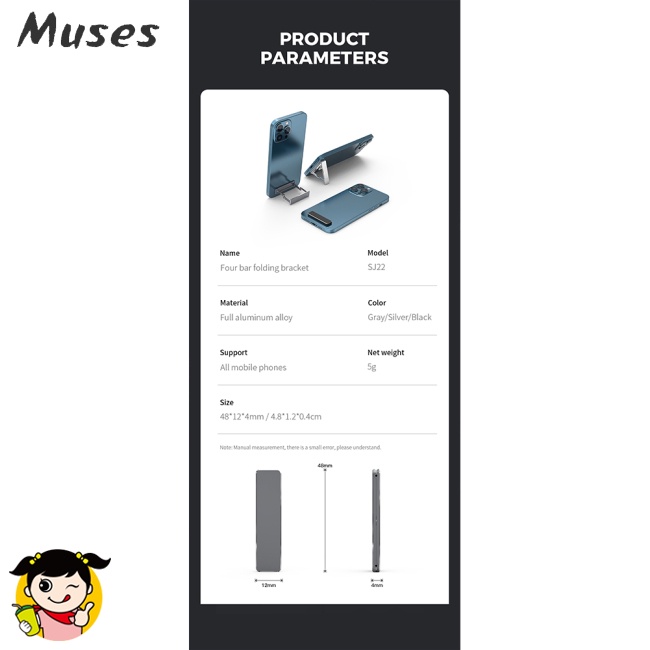 Giá Đỡ Điện Thoại Mini Bằng Hợp Kim Nhôm Thiết Kế Hai Thanh Gấp Gọn Tiện Dụng