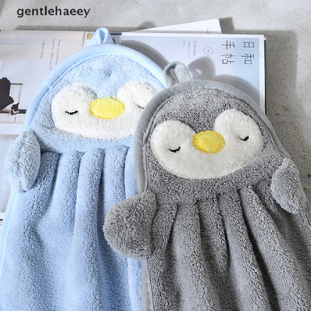 Gent Khăn Lau Tay Bằng Lông Cừu San Hô Thấm Hút Nước Hình Động Vật Hoạt Hình Dễ Thương Có Móc Treo Cho Trẻ Em EN
