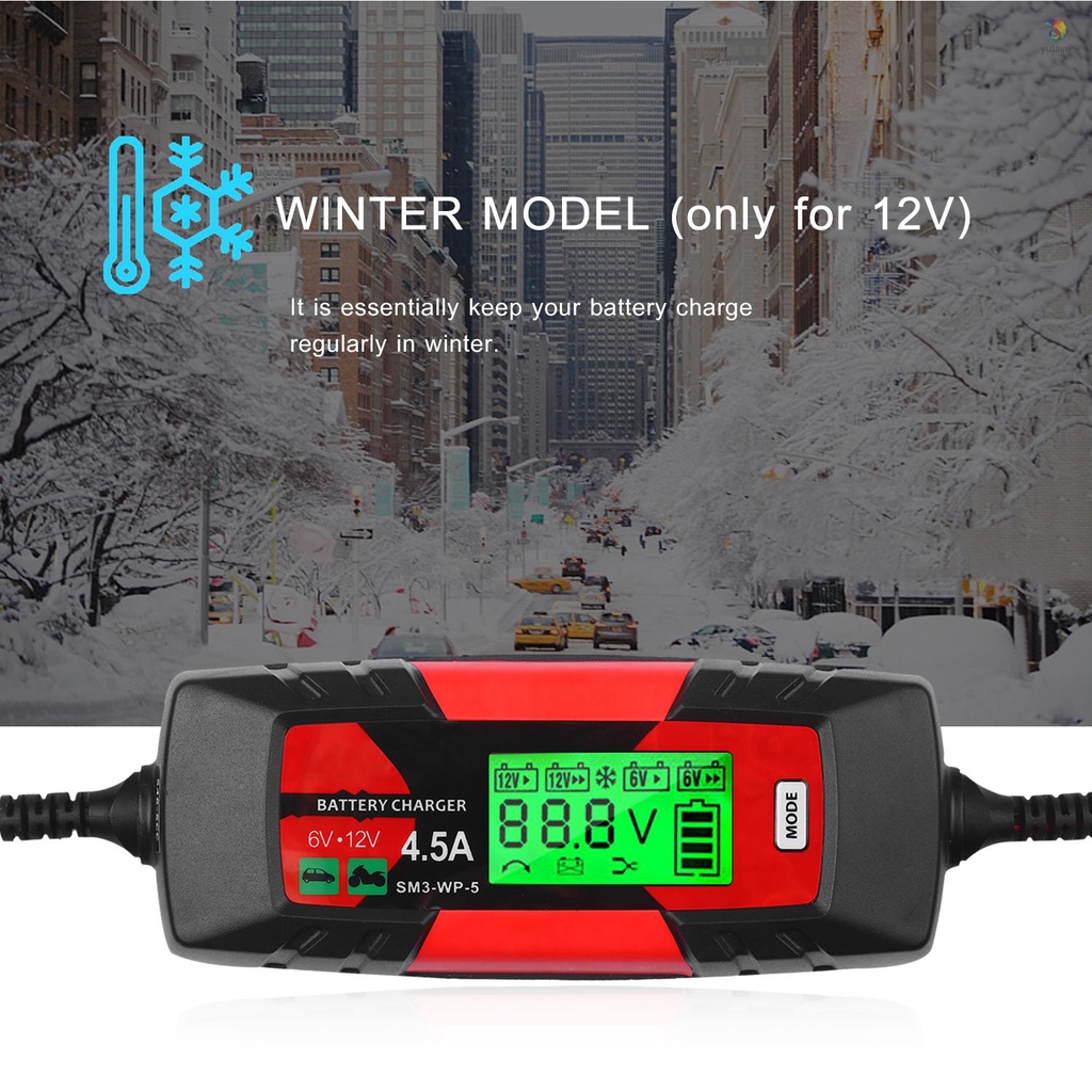 Thiết Bị Sạc Pin Tự Động Thông Minh 6V / 12V 4Amp Màn Hình LCD Cho Xe Hơi / Tàu Thuyền