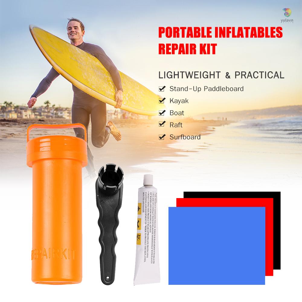 Bộ Dụng Cụ Sửa Chữa SUP PVC Với Miếng Vá PVC Và Keo Dính Cho Ván Trượt Bơm Hơi Di Động Với Cờ Lê Cho Thuyền Kayak Bơm Hơi