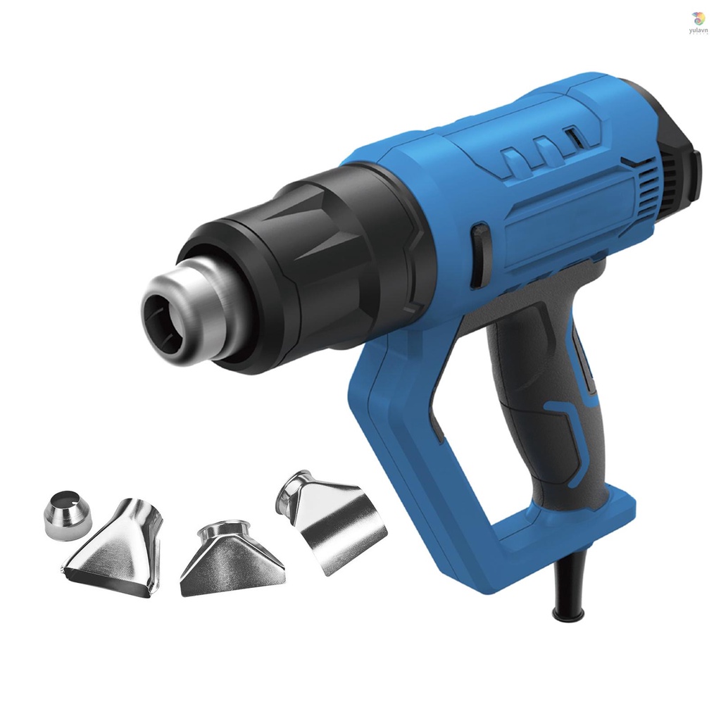 Bộ Máy Thổi Khí Nóng 2000W 4 Đầu Phun Với Bộ Cài Đặt 3 Rãnh 122-1112°F (50-600°CTranh Vẽ Bằng PVC Thu Gọn Được