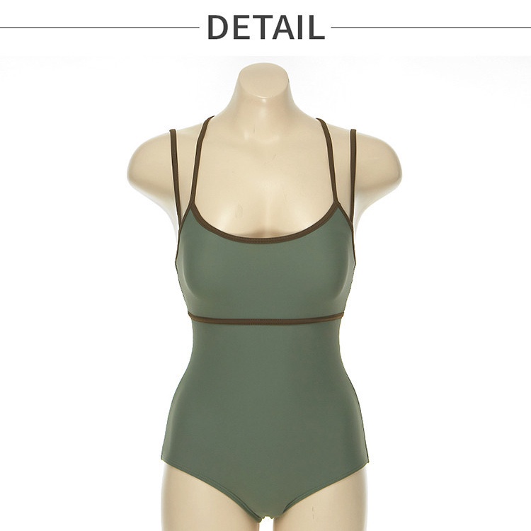 1 Bộ Đồ Bơi Một Mảnh Màu Trơn Hai Dây Hở Lưng Ôm Dáng Phong Cách Hàn Quốc Thời Trang Cho Nữ