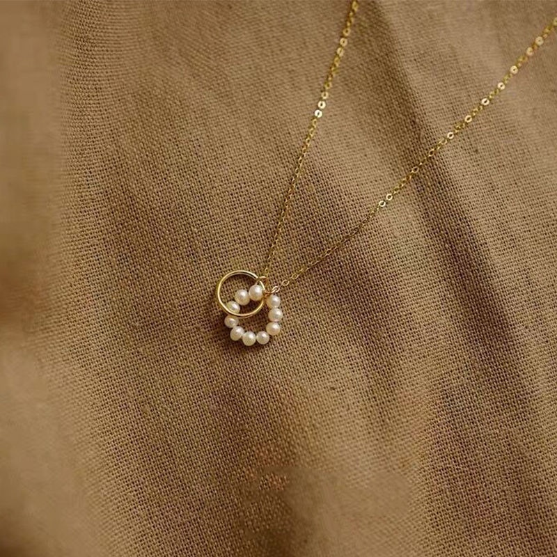 Vòng cổ Ngọc Trai Không Cũ Mơ Mộng Đơn Giản Nhẹ Nhàng Thiết Kế niche Cao Cấp Phong Cách Pháp ins Cho Nữ