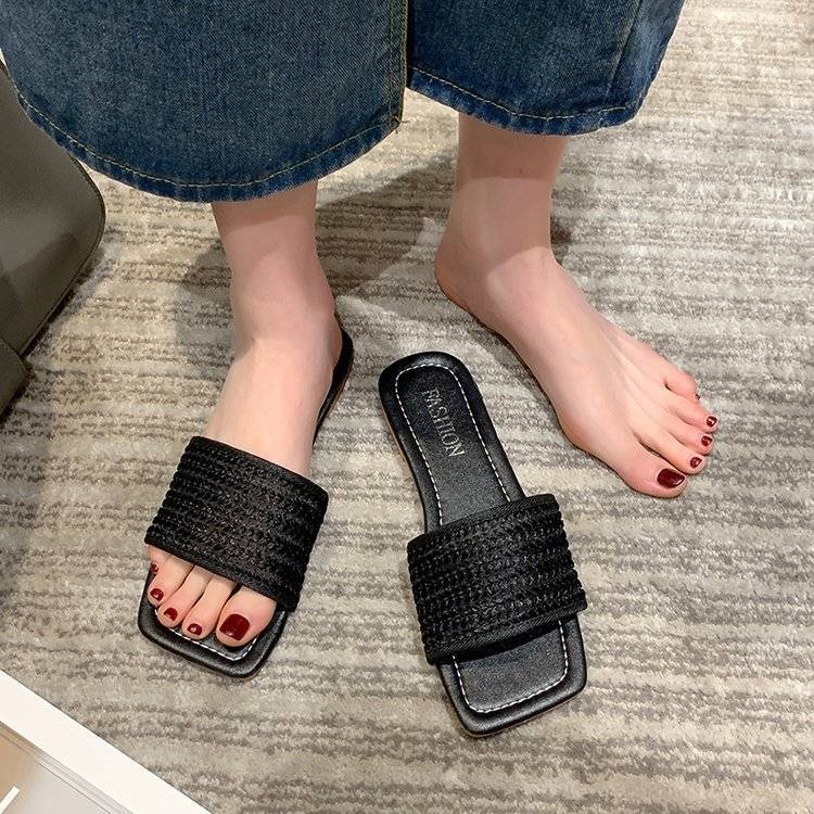 Dép Đế Bằng Siêu Nhẹ Phong Cách Cổ Điển Thời Trang Mùa Hè Xinh Xắn Cho Nữ