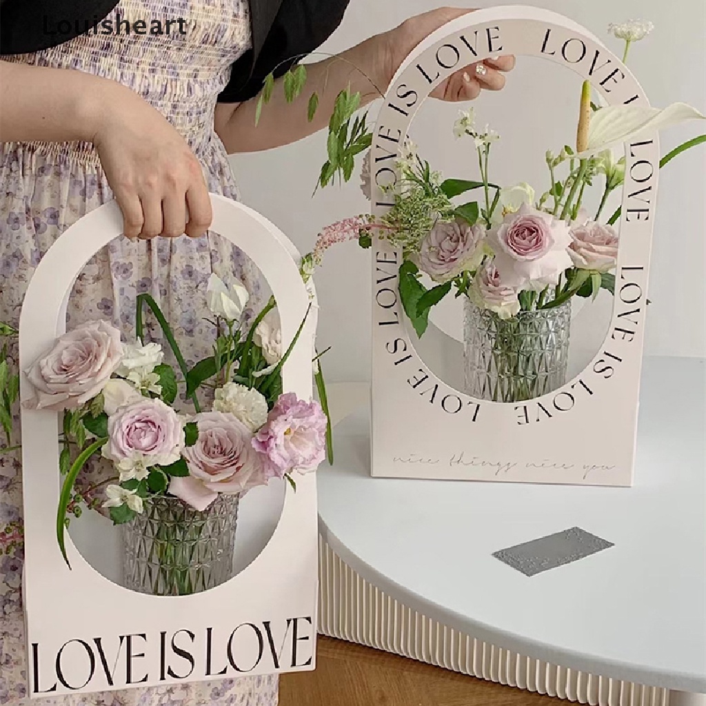 Giỏ Hoa Giấy Kraft Louisheart Chống Thấm Nước Có Quai Cầm Tiện Lợi