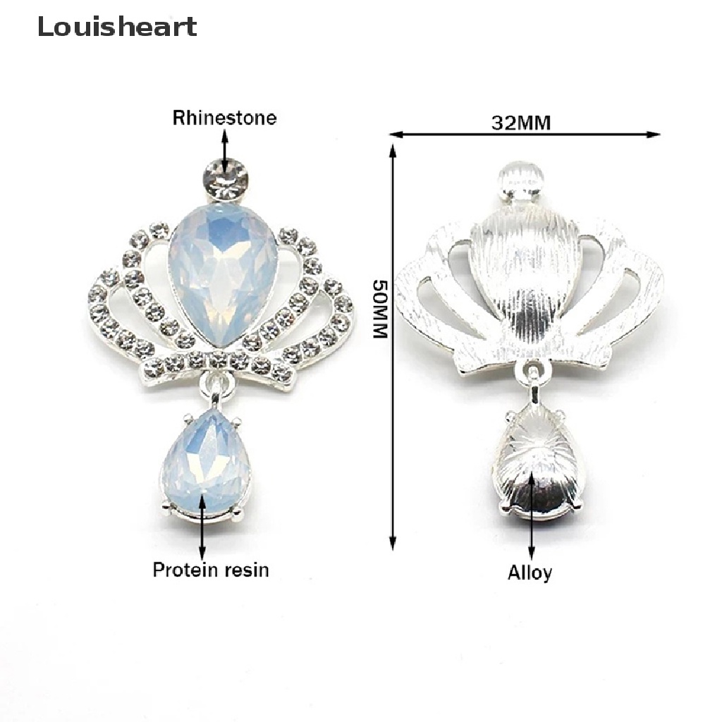 1 Mặt Dây Chuyền Bạc Hình Vương Miện Đính Đá DIY Louisheart TFG