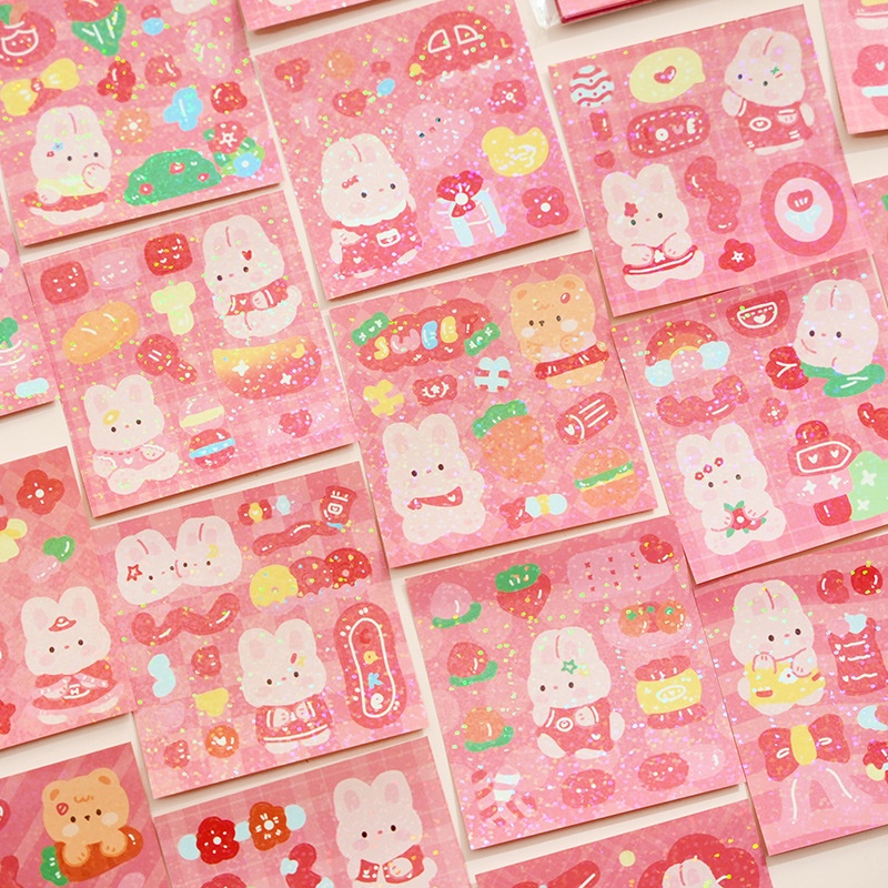 Miếng Dán Trang Trí Sổ Tay Họa Tiết Hoạt Hình Dễ Thương Cho Bé Gái