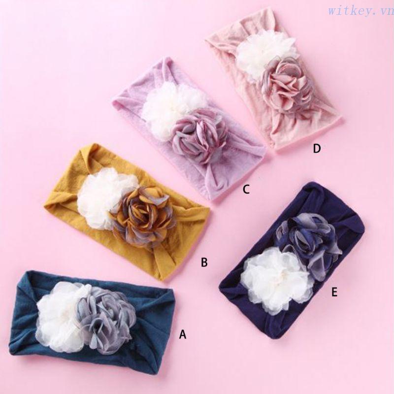 Băng Đô Hoa Co Giãn Phối Lưới Thoáng Khí Thời Trang Xinh Xắn Cho Bé Gái