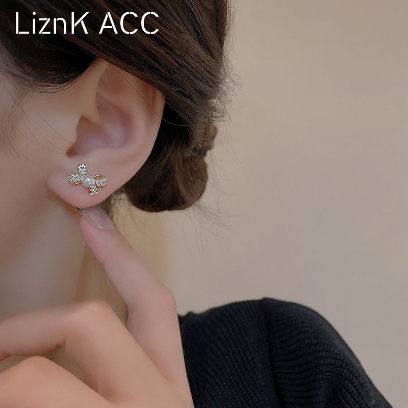 Bông Tai Mạ Bạc 925 Hình Nơ Đính Ngọc Trai Nhân Tạo Phong Cách Thời Trang Mới 2023