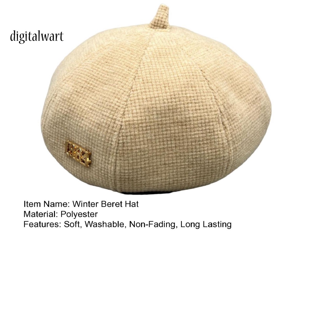 Kỹ Thuật Số| Mũ Beret Chất Liệu Polyester Siêu Mềm Chống Gió Không Phai Màu Phong Cách Cổ Điển Thời Trang Thu Đông Cho Nữ