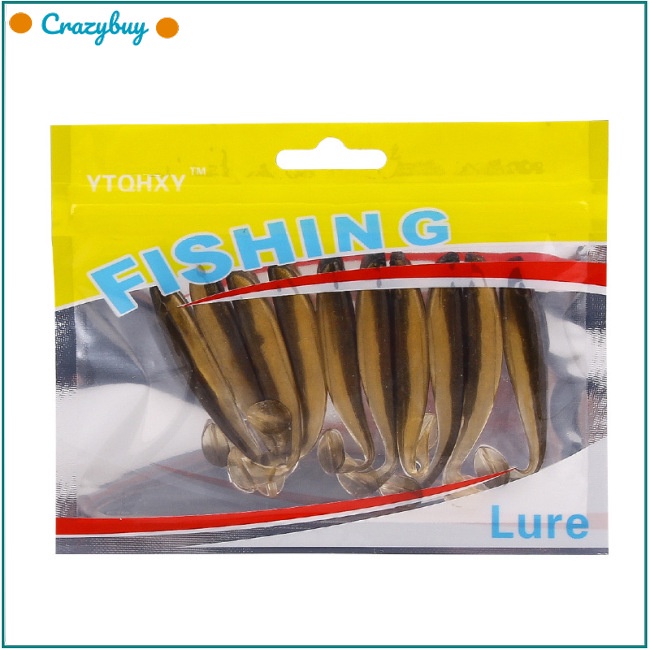 Cr Set 10 Mồi Câu Cá Mềm Mại Hình Chữ T 5.5cm / 1.6g Hai Màu Tiện Dụng