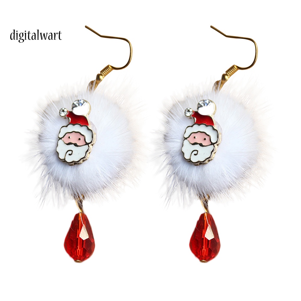 Kỹ Thuật Số| Bông Tai HợP Kim HìNh Ông Già Noen ĐíNh Đá Xinh XắN